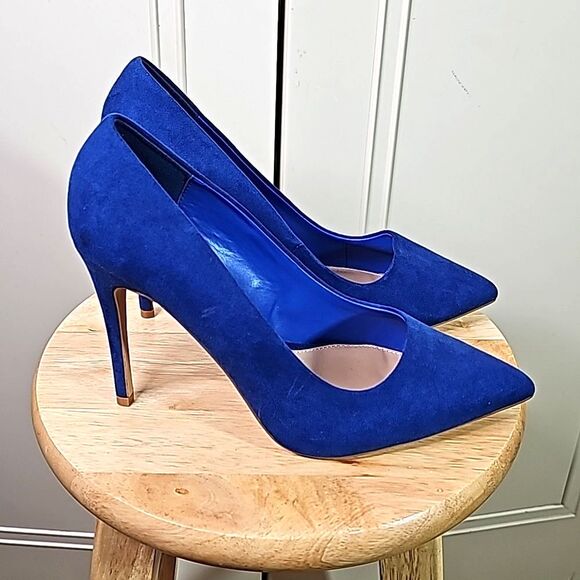 Suede Look Heels by JF Sapphire Blue US Size 9.5 EU 40 - Picture 3 of 7